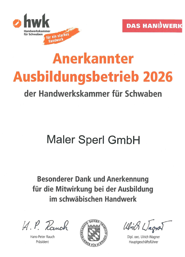 Auszeichnung Ausbildungsbetrieb 2020